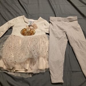 Bonnie Jean Gold and Cream Kids Matching Set